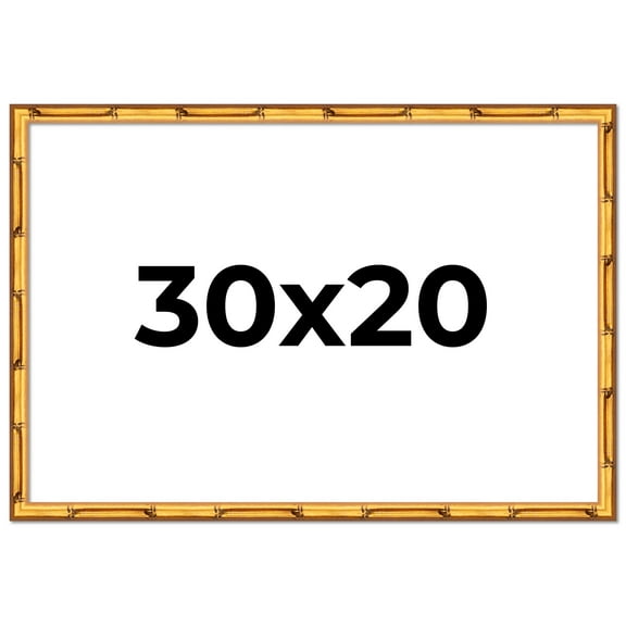 30x20 Frame Gold Bamboo Picture Frame - Complete Modern Photo Frame Includes UV Acrylic Shatter
