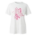 thumbnail image 4 of TSADFHJI Chemises pour Femmes Manches Longues T-Shirt Imprimé Manches Courtes Col Rond Blouse L Blanc, 4 of 5