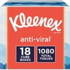 Kleenex Anti-Viral Facial Tissues, Cube Box, 60 Tissues per Box, 18 Packs (1,080 Tissues Total)