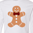thumbnail image 4 of Inktastic Cute Gingerbread Man with Red Plaid Bowtie Long Sleeve Youth T-Shirt, 4 of 5