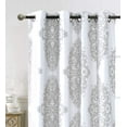 thumbnail image 2 of DriftAway Asher Medallion European Floral Energy Saving Thermal Insulated Blackout Lined Window Curtain for Living Room Bedroom, 2 Panels, 52" x 96", Gray, 2 of 6