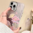 thumbnail image 4 of Chinese Style Lotus Feather Yarn Phone Case Compatible with iPhone Case (Silver,iPhone 14 Pro), 4 of 6