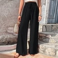 thumbnail image 5 of Besolor Womens Casual Wide Leg Pants Flowy Elastic Drawstring Waist Palazzo Pants Lightweight Loose Summer Trousers, 5 of 7