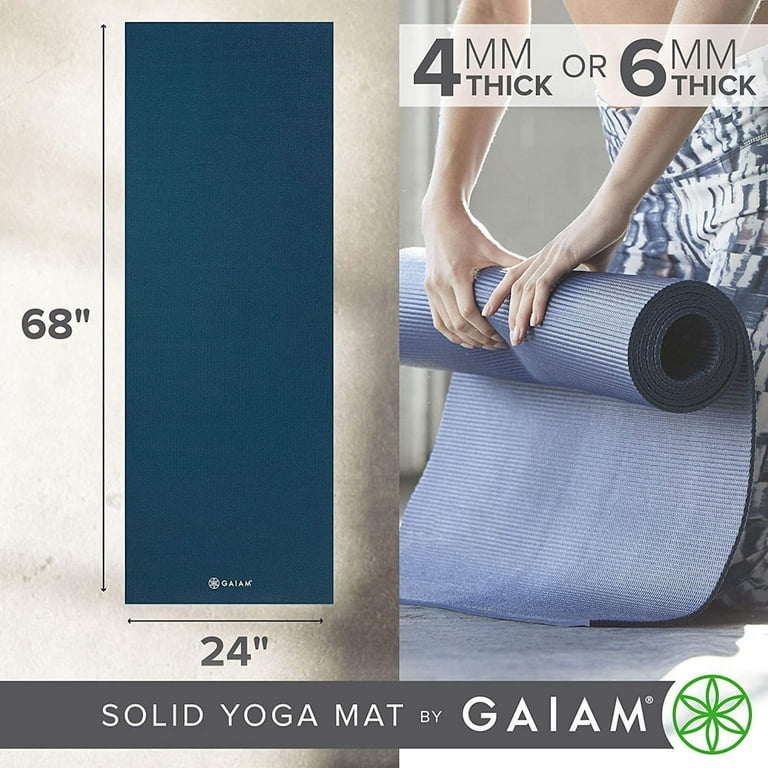 Gaiam Beginners Yoga Kit - 4 mm (Mat, Block and Strap) - Navy