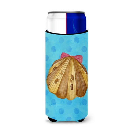 

Carolines Treasures BB8171MUK Sea Shell Blue Polkadot Michelob Ultra Hugger for slim cans Slim Can multicolor
