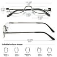 thumbnail image 3 of KOOSUFA Half Metal Moon Reading Glasses +3.5 Spring Hinge Half Frame Readers Eyeglasses Eyewear Grey, 3 of 8