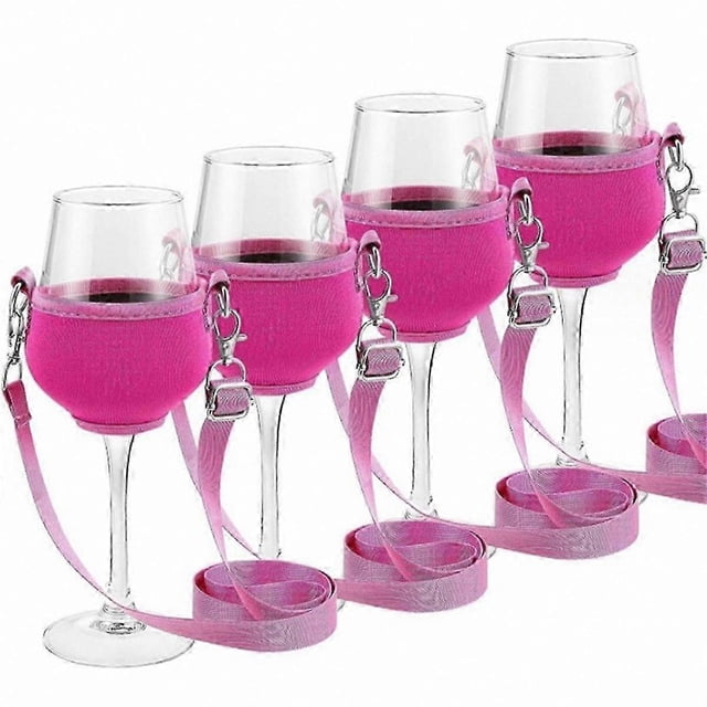Set of 4 Adjustable Wine Glass Holders for Hands-Free Enjoyment at Parties & Outdoor Events