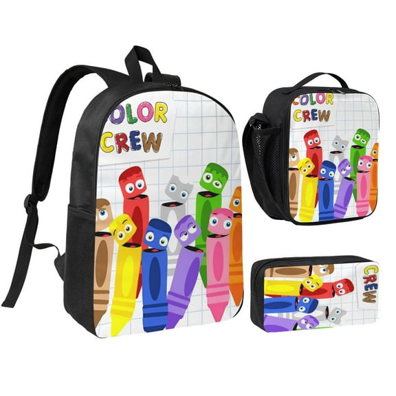 Babyfirst Color Crew Three piece backpack set young backpack combination backpack lunch bag pencil case