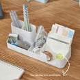 thumbnail image 3 of QualitChoice Creatively Storage Pen Holder Desktop Stationery Box Compartments Organizer Cosmetics Tabletop Case School Office White, 3 of 6