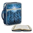 thumbnail image 2 of Xixirimido Bible Cover Case Large Quilted Bible Carrying Case with Handles, Bible Study Supplies & Accessories Christian Gifts for Church, Wolf & Cross, 2 of 7