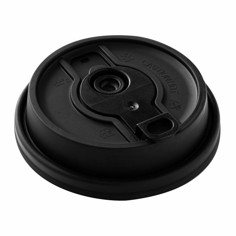 Restpresso Black Plastic Coffee Cup Lid - with Detachable Plug, Fits 8, 12,  16 and 20 oz - 500 count box