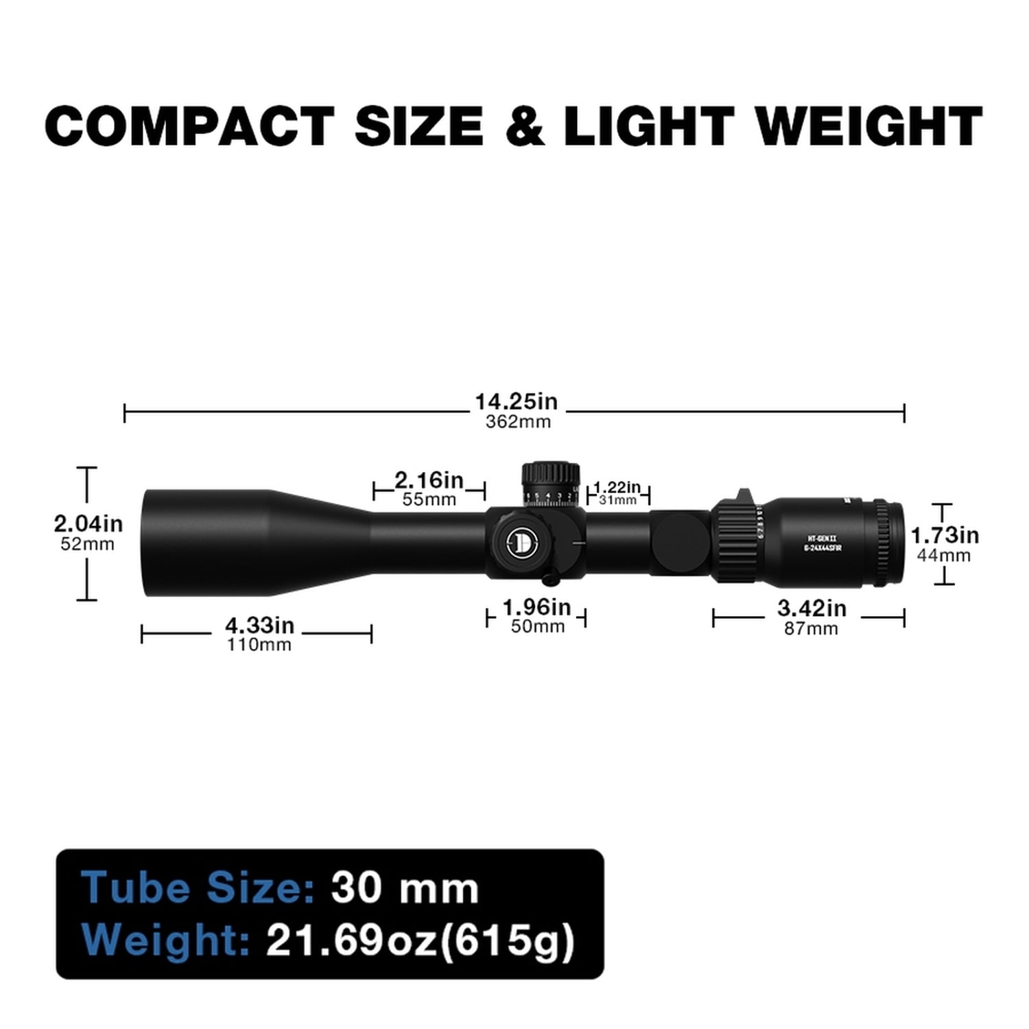 DISCOVERYOPT HT GENII 6-24X44 Riflescope Side Focus Illuminated Reticle 30MM Hunting Optics Scopes