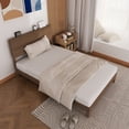 thumbnail image 4 of Zimtown Twin Bed Frame,Solid Pine Wood Platform Bed with Headboard, Rustic Walnut, 4 of 11