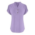 thumbnail image 3 of cocolona Womens Summer Button V Neck Shirts Trendy Casual Short Sleeve Tops Lightweight Comfy Blouse S-2XL, 3 of 5