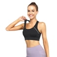 thumbnail image 2 of Arlun Sports Bra for Women High Support Comfortable and Stylish Activewear for Home Yoga and Exercise Solid Color Stretch Racerback Casual Bras for All Season Black S, 2 of 5