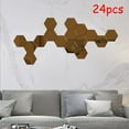 thumbnail image 3 of 96 pegatinas de pared con espejo hexagonal, autoadhesivas, acrílicas, de mosaico, doradas, para decorar el dormitorio, el baño y el hogar., 3 of 8