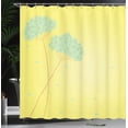 thumbnail image 3 of Ambesonne Allium Flower Shower Curtain, Swirl Lines Leaves, 69"Wx75"L, Yellow, 3 of 4