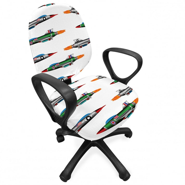Airplane Office Chair Slipcover Jet Planes Aviation Attack Modern