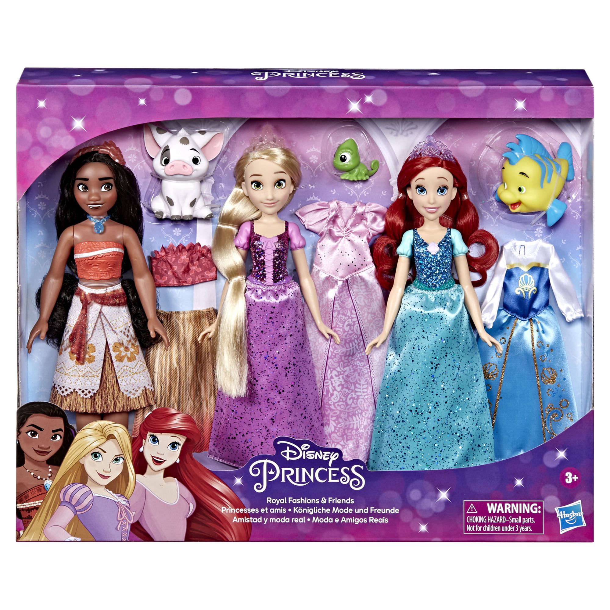 Disney Princess Royal Fashions and Friends 12 inch Fashion Doll, Ariel, Moana, and Rapunzel, Ages 4+ - image 2 of 5