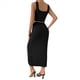thumbnail image 3 of Top Corto con Falda, Falda Midi con Abertura para Mujer, Conjunto de Dos Piezas, Falda y Camiseta Sin Mangas Negra M, 3 of 6