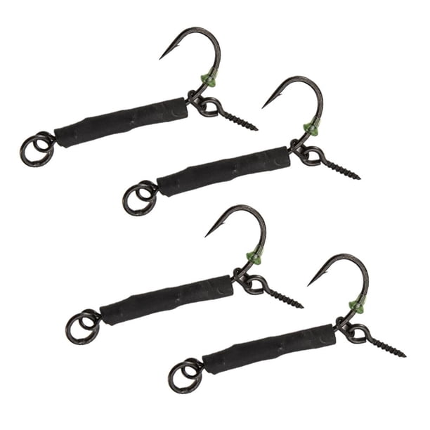 Gancho de pesca de carpa de 4 piezas Ronnie Rigs Up Assist Hook para Trolling Chunking 04 púas Zulema Anzuelos de pesca