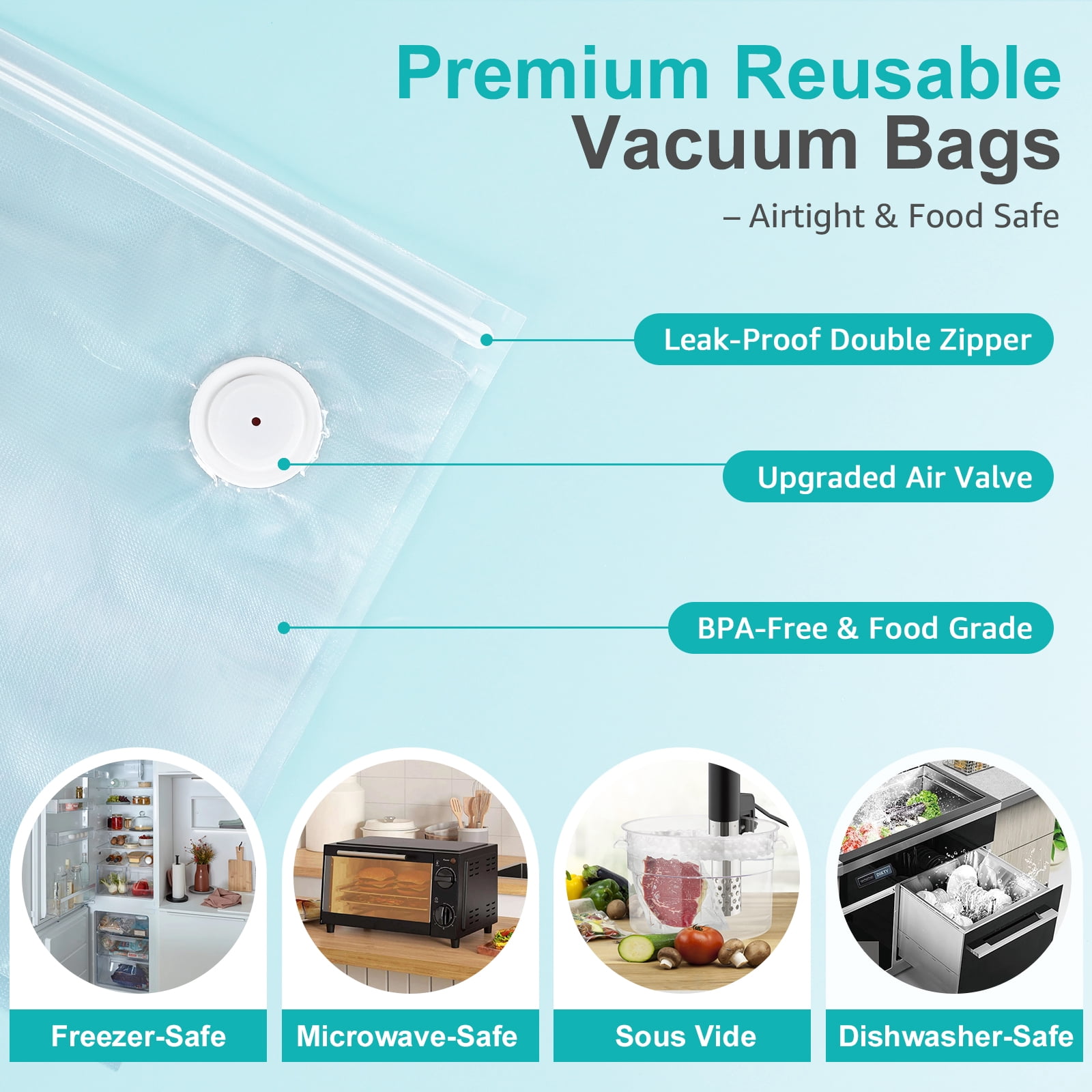 BoxLegend Vacuum Sealer, Powerful Handheld Vacuum Sealer Machine for Food with 30 Reusable Vacuum Sealer Bags