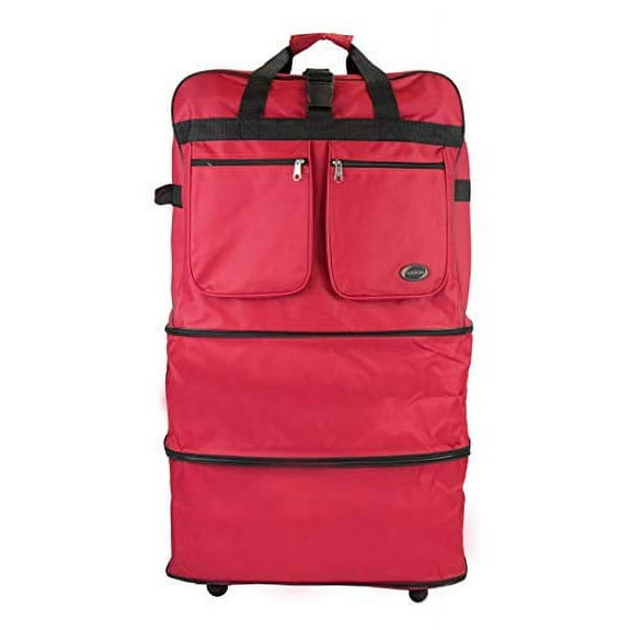 30" Foldable Rolling Duffel Bag, Red