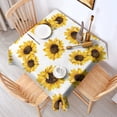 thumbnail image 2 of White Big Sunflower Pattern Square Tablecloth,Waterproof Square Table Cover,Wipeable Spillproof Washable Table Cover for Home Kitchen Party Decor 60"x60"(152x152cm), 2 of 6