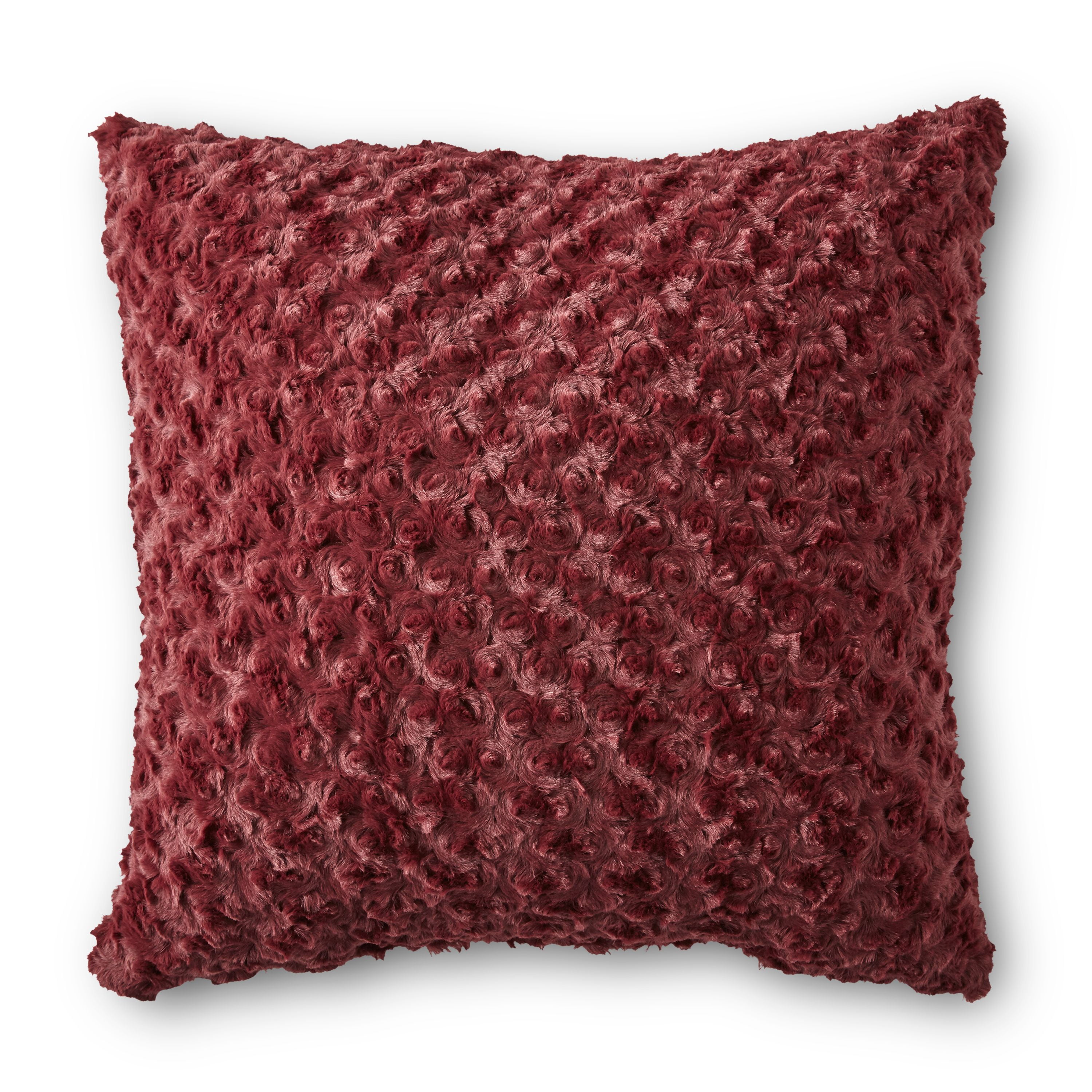Better Homes & Gardens Rosette Faux Fur Decorative Toss Pillow, 18