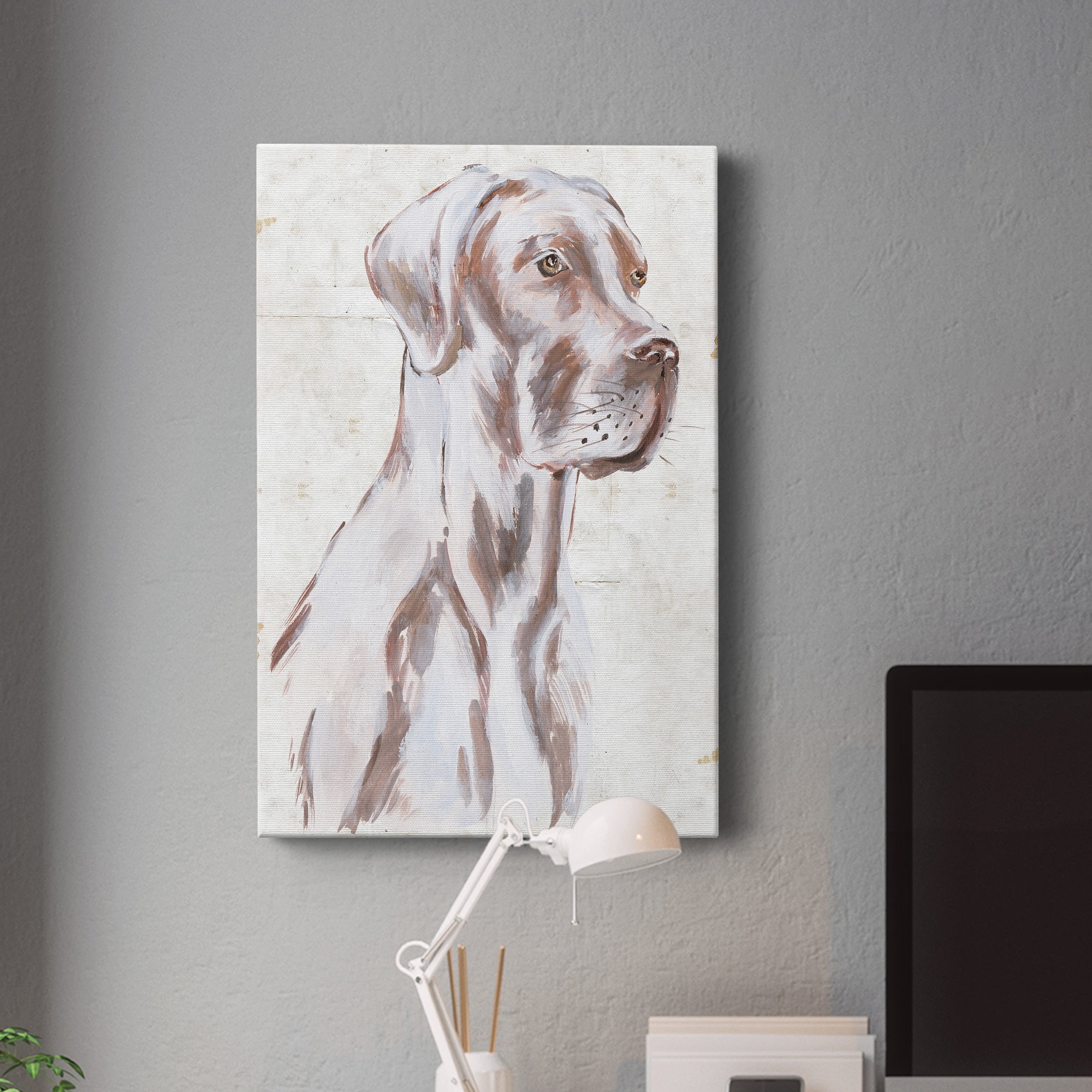 Sitting Dog IV Premium Gallery Wrapped Canvas - Ready to Hang