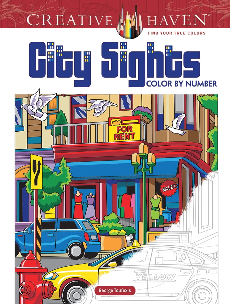 Dover Publications City Sights Color By Number Book - Walmart.com