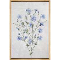 PixonSign Framed Canvas Print Wall Art Watercolor Blue Cornflower Wildflower Nature Wilderness Illustrations Modern Art Botanical Floral Farmhouse/Country Relax/Calm/Cozy - 24"x36" Natural