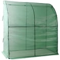 thumbnail image 4 of ENTU 3 Tier Lean-To Portable Greenhouse Heavy Duty Indoor Outdoor Garden Greenhouse Wire Shelves 2 Roll-Up Zipper Doors 79x39x83 inch PE Weatherproof Cover, 4 of 10