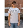 thumbnail image 3 of I Like Cats Funny Feline Pet Lovers Plus Size Crewneck Graphic Tee Shirt Brisco Brands 3X, 3 of 4