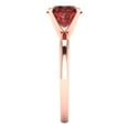 thumbnail image 3 of 2 ctw Solitaire Anniversary Ring for Women | Round Cut Natural Garnet | Hyperallergenic Solid 18K Rose Gold, 3 of 5
