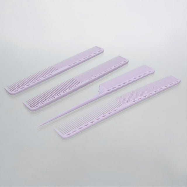 4PCs Hairdressing Combs Professional Combs Set Carbon Fiber Cutting Comb Fine and Wide Tooth Hair Barber Comb for Salon or Hotel Hair Care
