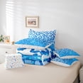 thumbnail image 6 of Feelyou Glitter Leopard Print Comforter Set 7pcs, Blue Sequin Print King Bedding Sets, 6 of 8