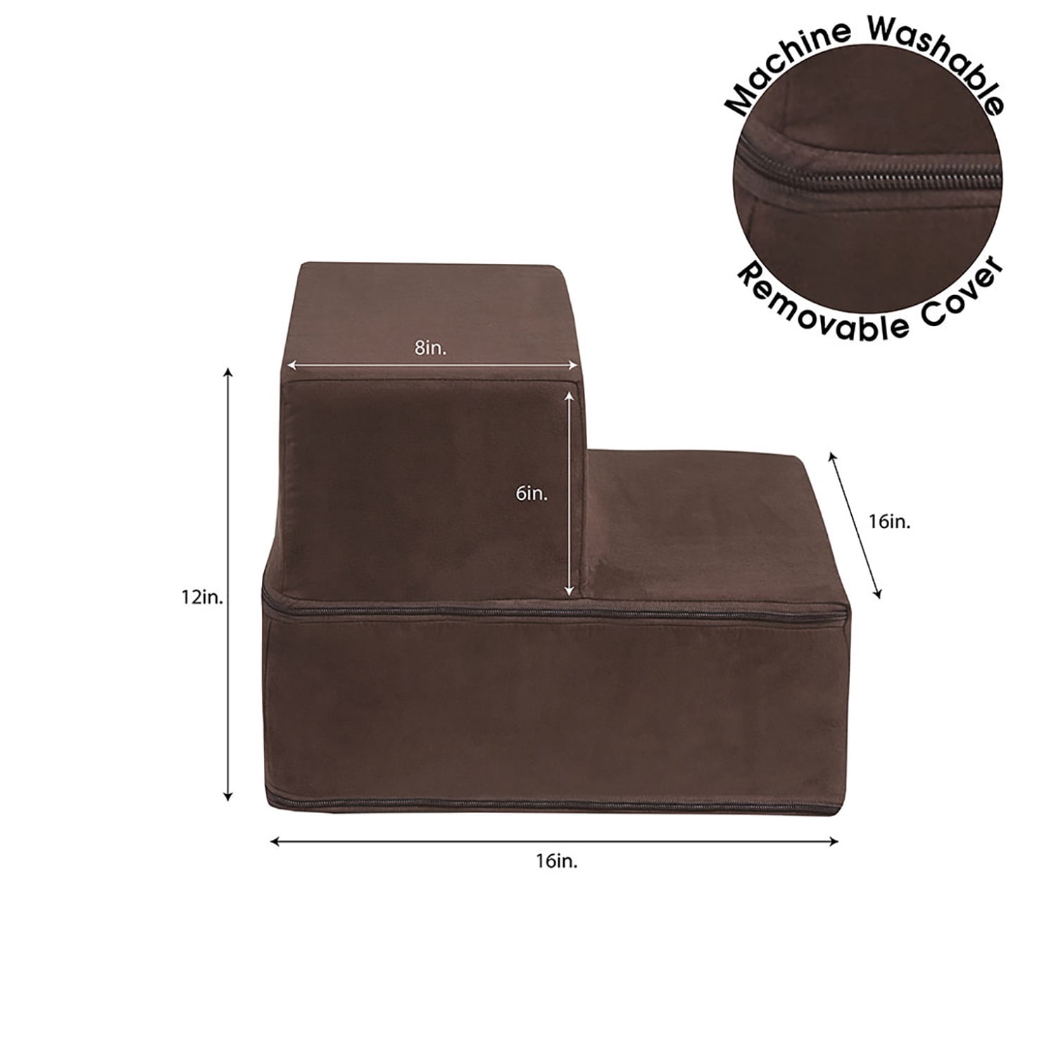 Pefilos 12" Pet Stairs for Small Pet, 2-Step Stairs for Beds and Couch, Non-Slip Balanced Indoor Step, Brown Pefilos 12" Pet Stairs for Small Pet, 2-Step Stairs for Beds and Couch, Non-Slip Balanced Indoor Step, Brown
