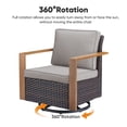 thumbnail image 3 of PARKWELL 4-Piece Outdoor Swivel Gliders Rocker with Soft Cushions,Ottoman Seat Foot Rest,All-Weather Wicker Patio Conversation Seating Furniture Set for Deck or Garden,Gray, 3 of 10
