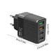 thumbnail image 3 of Cargador rápido de 36 W para teléfonos móviles, 5 V/4 A, adaptador europeo y británico con 2 puertos PD + 2 USB, cabezal de carga, 3 of 4