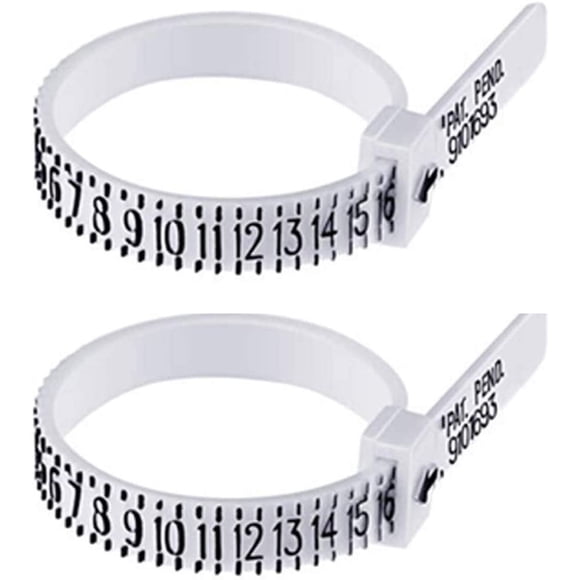 2 PCS Plastic Ring Sizer Measuring Tool, US Reusable Finger Size Measuring Set Ring Gauge for All Type of Rings 1-17 USA Rings Size