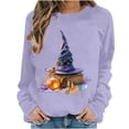thumbnail image 2 of Women's Magic Potion Witch Hat Sweatshirts Halloween Graphic Pullover Tops Casual Crewneck Long Sleeve Shirts Comfy Fall Clothes Novelty Holiday Apparel, 2 of 6