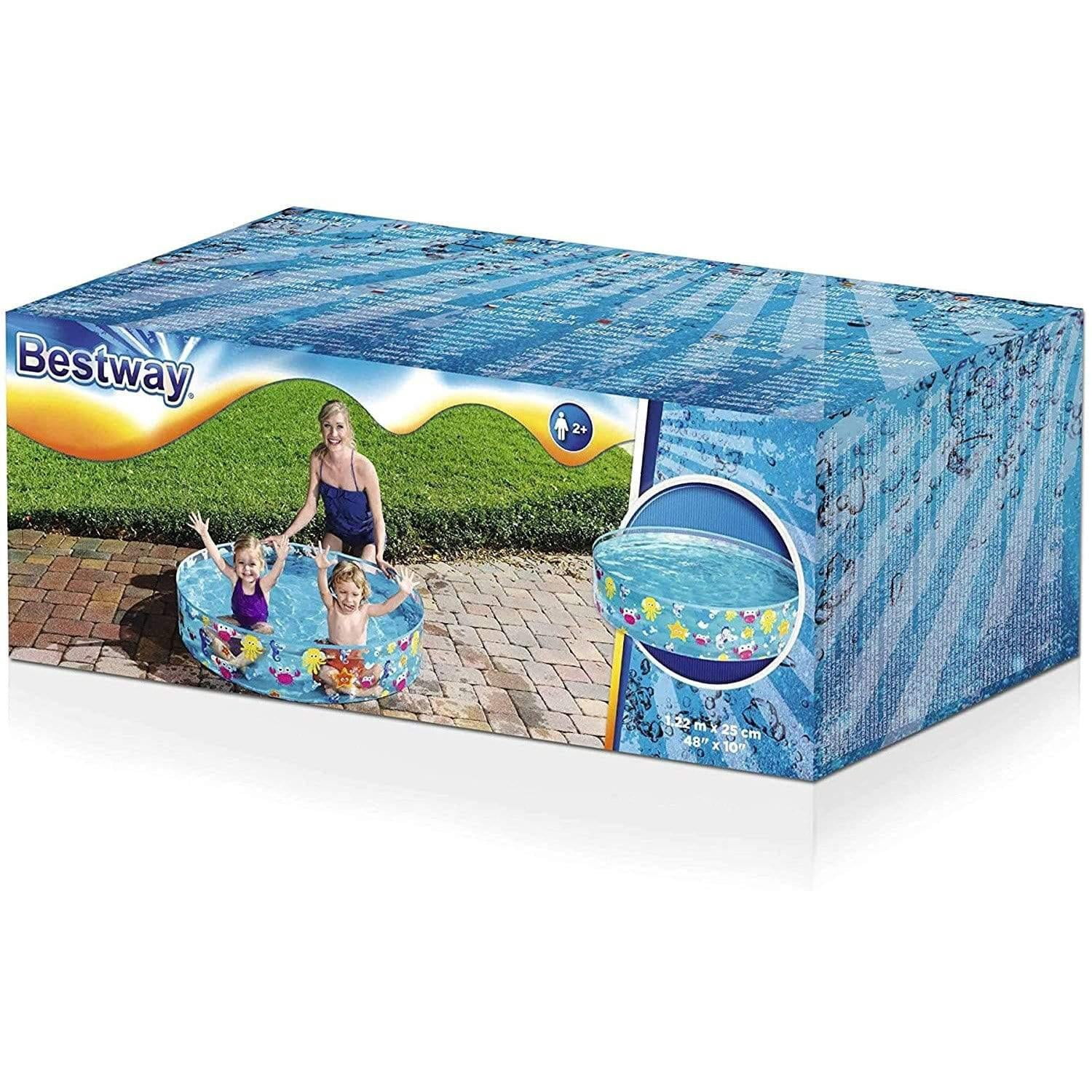(2 pack) Fill-N-Fun Paddling Pool - 48 x 10 Inches, Blue