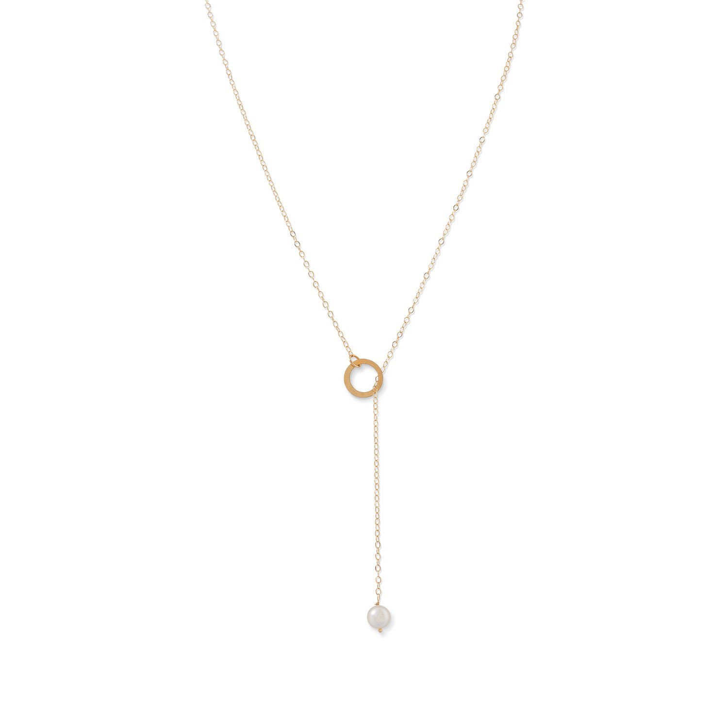 14 Karat Gold Lariat Necklace with 