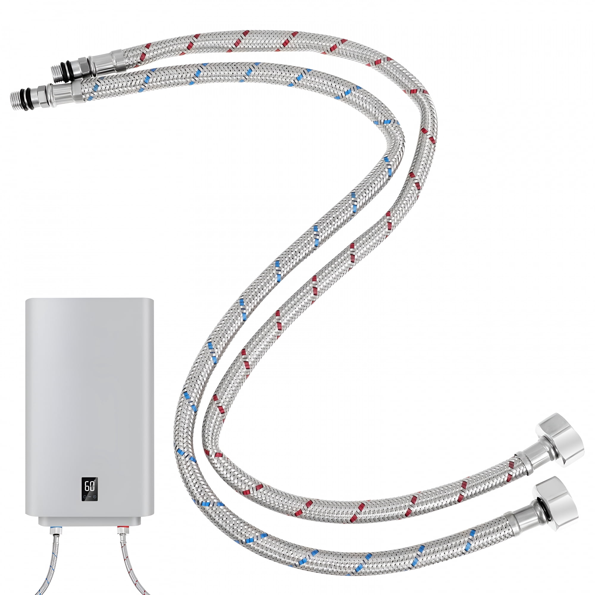 HIBIBUD 2026 New 2Pcs Kitchen Basin Faucet Hose Stainless Steel Faucet Hose Flexible Connector for Kitchen Installation, Sink Plumbing, Faucet Replacement, Water Supply Connection, Home Repairs