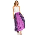 thumbnail image 5 of Sakkas Maran Women's Boho Embroidery Skirt with Lace Elastic Waist and Pockets - Purple - Plus Size, 5 of 5