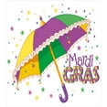 thumbnail image 3 of Mardi Gras Duvet Cover Set, Parade Preparations Umbrella Stars Joyful Fun Party, Decorative 3 Piece Bedding Set with 2 Pillow Shams, Queen Size, Purple Yellow Green, by Ambesonne, 3 of 3