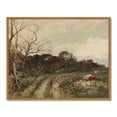 thumbnail image 4 of Drsoum Vintage Village Landscape Wall Art 11x14in Natural Framed Rustic Retro Countryside Scenery Prints Farmhouse Classic Decorations for Living Room Home Office, 4 of 6