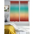 thumbnail image 2 of Burnt Orange Yellow Teal Ombre Sheer Curtains 72 Inch Length 2 Panels Set, Modern Gradient Abstract Art Voile Window Treatment Curtains Sheers Drapes for Bedroom/Living Room/Kitchen 52"x72"x2, 2 of 7