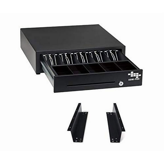 EOM-POS Cash Drawer with Mounting Brackets, Printer-Driven, Square-Compatible via Receipt Printer